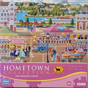 Mega puzzles hometown collection "paris flower market" 1000 piece puzzle Paris